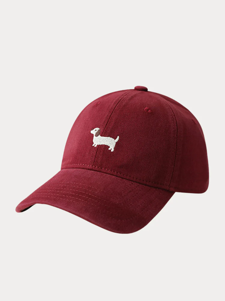 Casual Embroidered Sausage Dog Cotton Baseball Cap - Image 5
