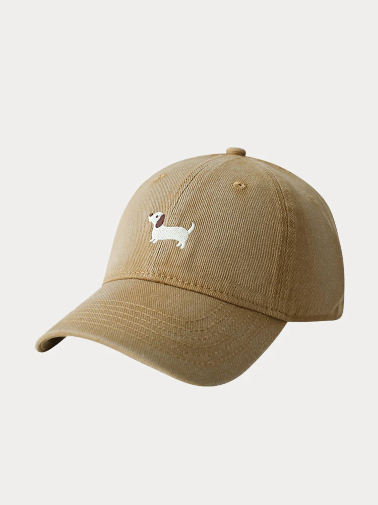 Casual Embroidered Sausage Dog Cotton Baseball Cap - Image 6