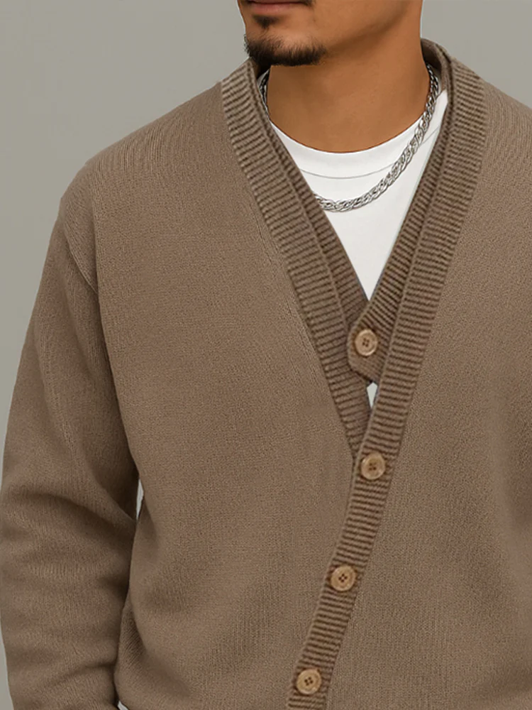 Casual Faux Button Front Pullover Sweater - Image 3