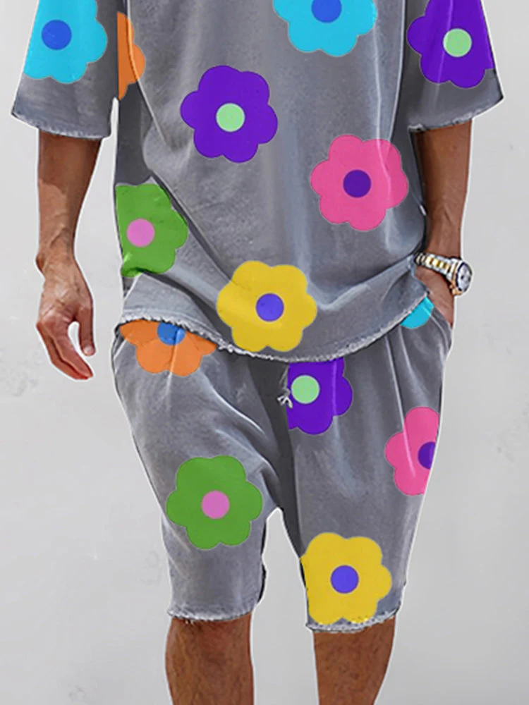 Casual Floral Print Sports Sets - Image 10