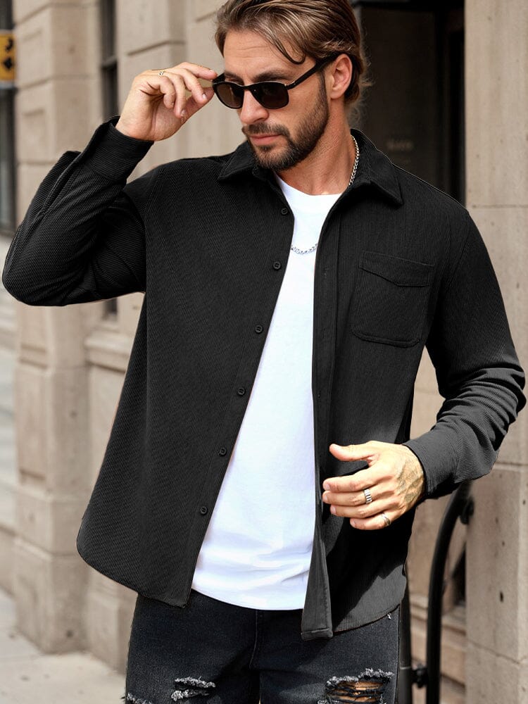 Casual Functional Corduroy Shirt - Image 4