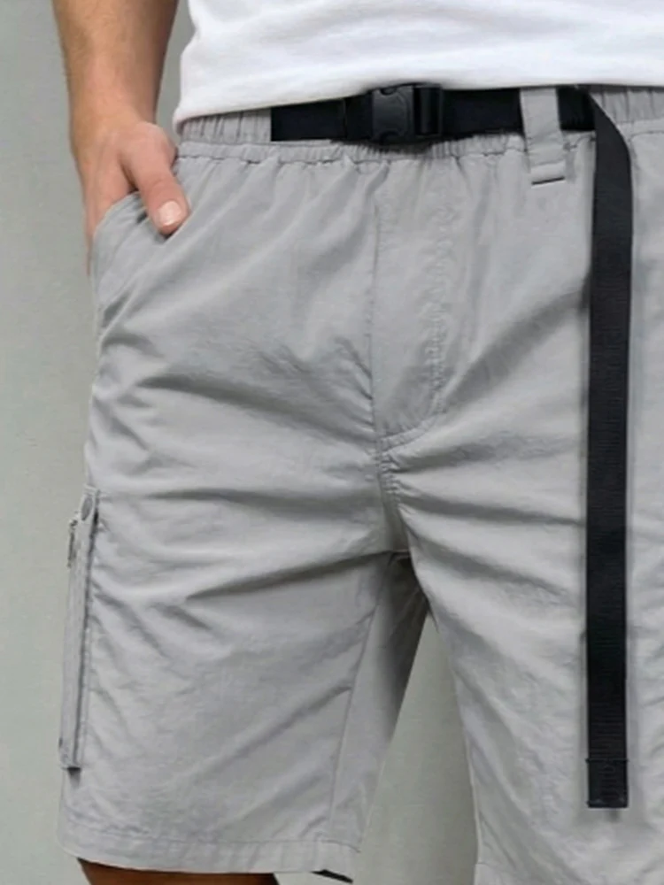 Casual Functional Summer Cargo Shorts with Belt - Image 3