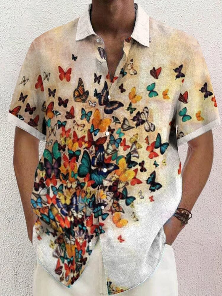 Casual Graphic Cotton Linen Shirt - Image 4