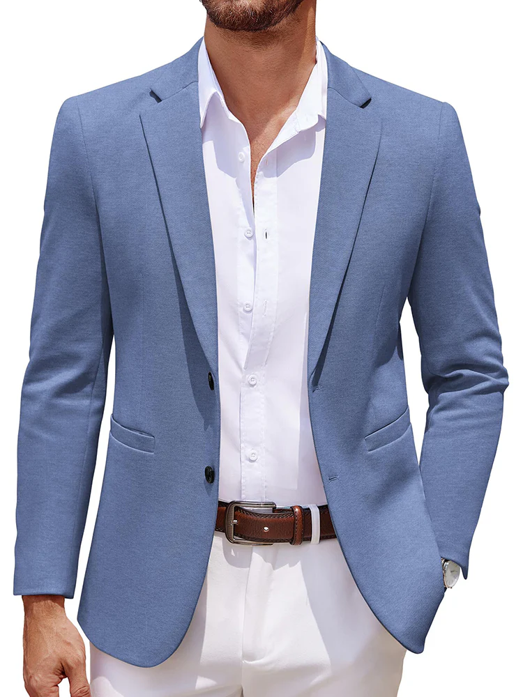 Casual Knit Two Buttons Suit Jackets (US Only) - Image 13