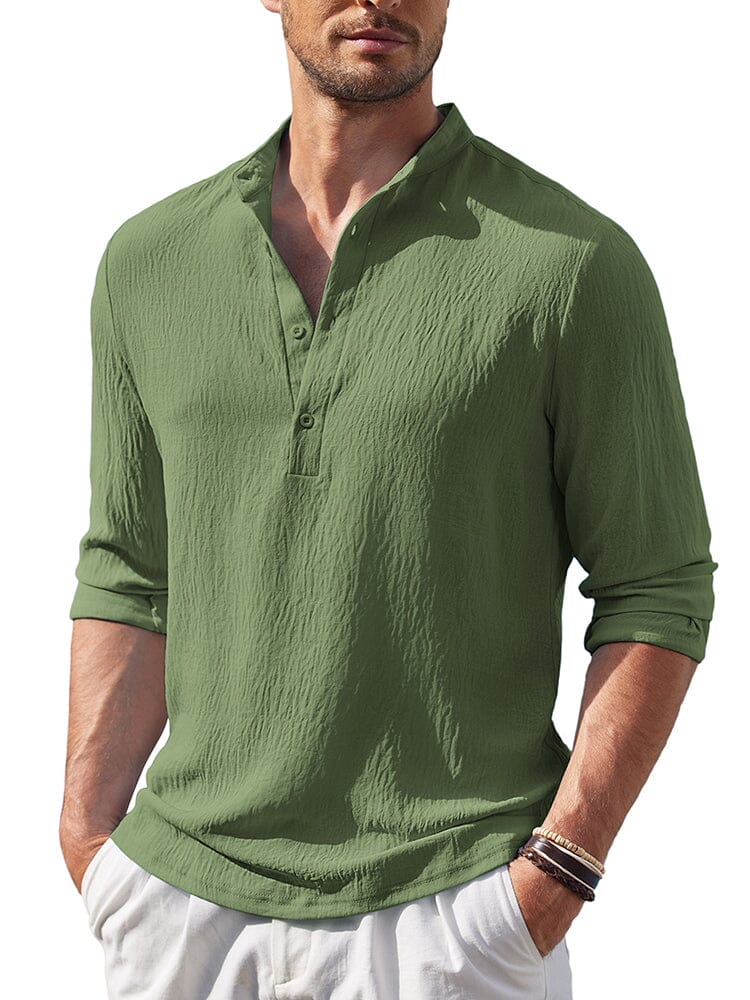 Casual Lightweight Henley Shirt (US Only) - Image 4