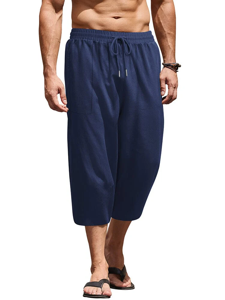 Casual Linen 3/4 Beach Yoga Shorts (US Only) - Image 2