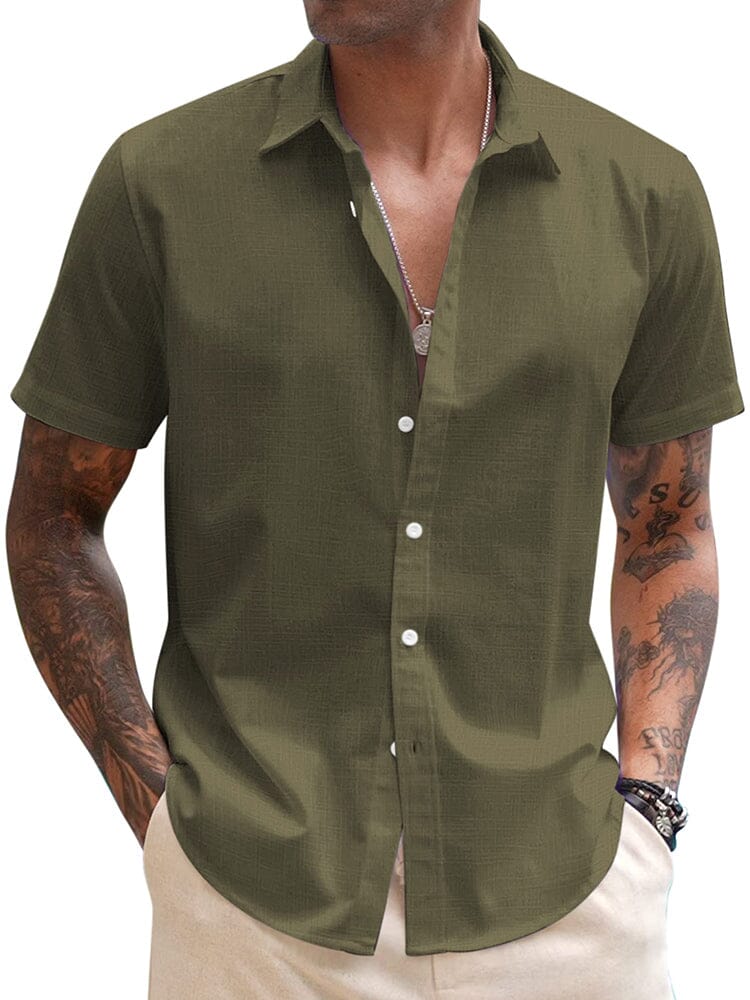 Casual Linen Blend Button Down Shirt (US Only) - Image 12