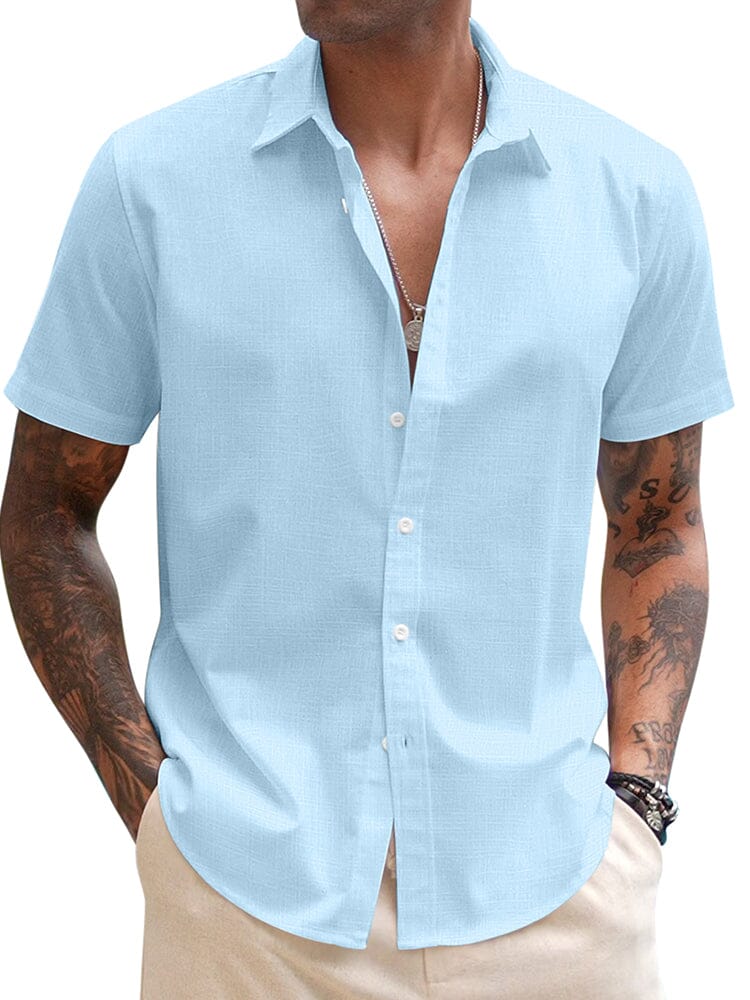 Casual Linen Blend Button Down Shirt (US Only) - Image 5
