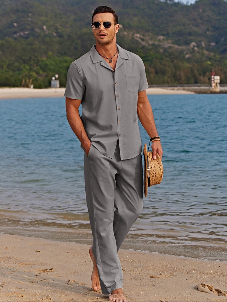 Casual Linen Style Beach Shirt Sets (US Only) - Image 4