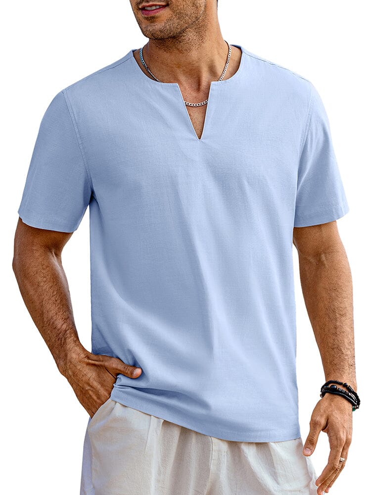 Casual Linen Style Henley Shirt (US Only) - Image 3