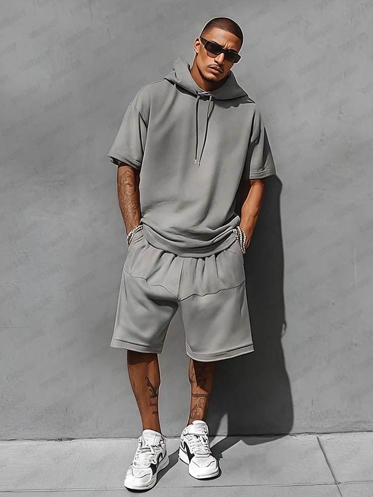 Casual Loose Fit Hooded Sports Set - Image 3