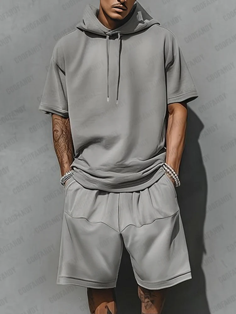 Casual Loose Fit Hooded Sports Set - Image 9