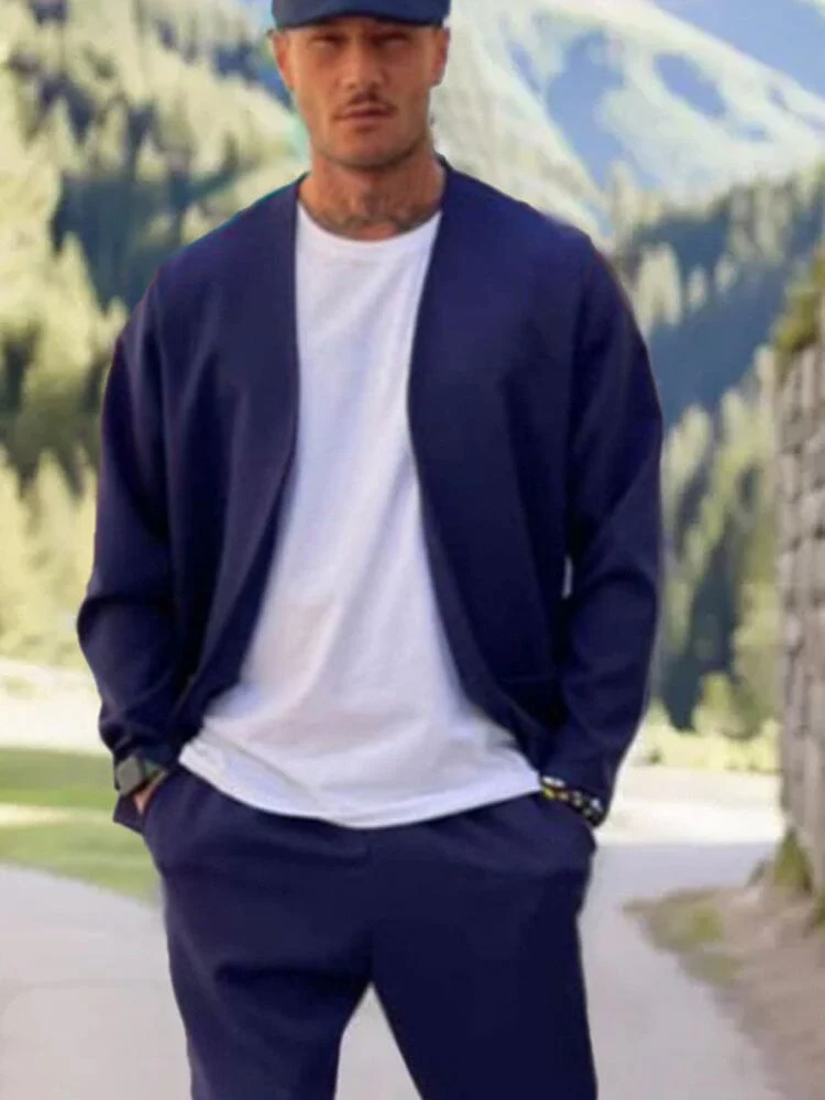 Casual Open Front Jacket Set - Image 4