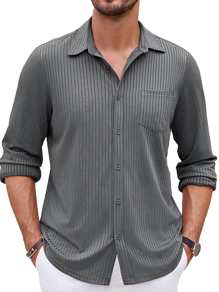 Casual Pit-stripe Stretch Shirt (US Only) - Image 7