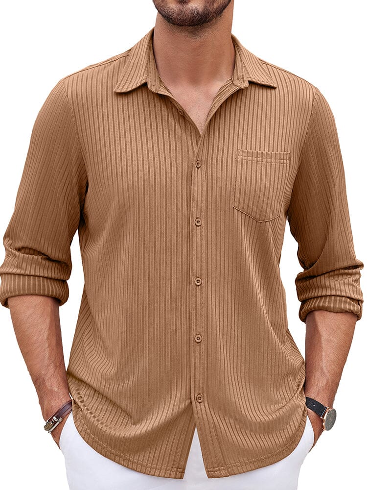 Casual Pit-stripe Stretch Shirt (US Only) - Image 9