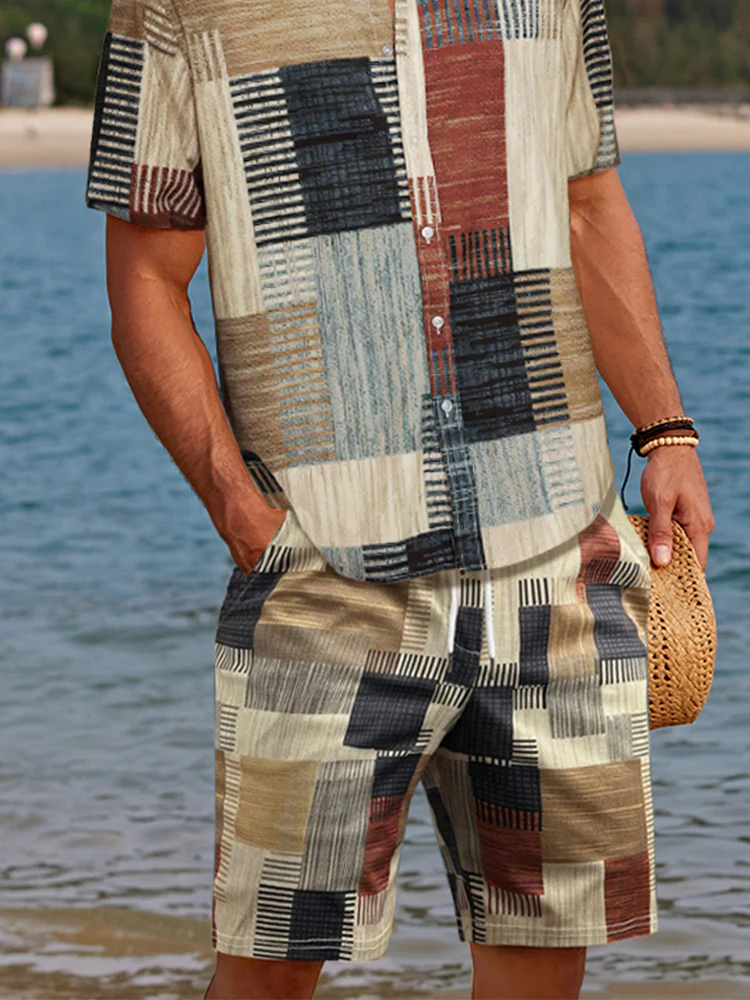 Casual Plaid Patchwork 2-Piece Set - Image 3