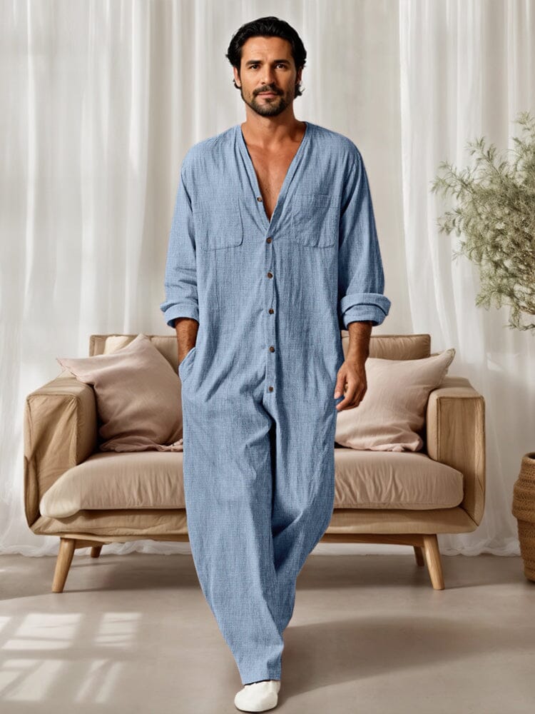 Casual Relaxed Fit 100% Cotton Jumpsuit - Image 2