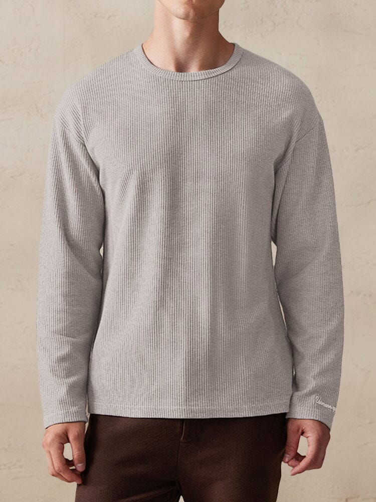 Casual Ribbed Pitted Sweatshirt - Image 3