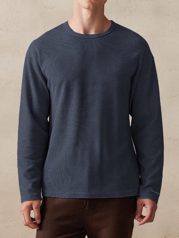 Casual Ribbed Pitted Sweatshirt - Image 5