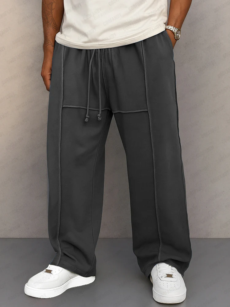 Casual Seam Detail Straight Leg Pants - Image 2
