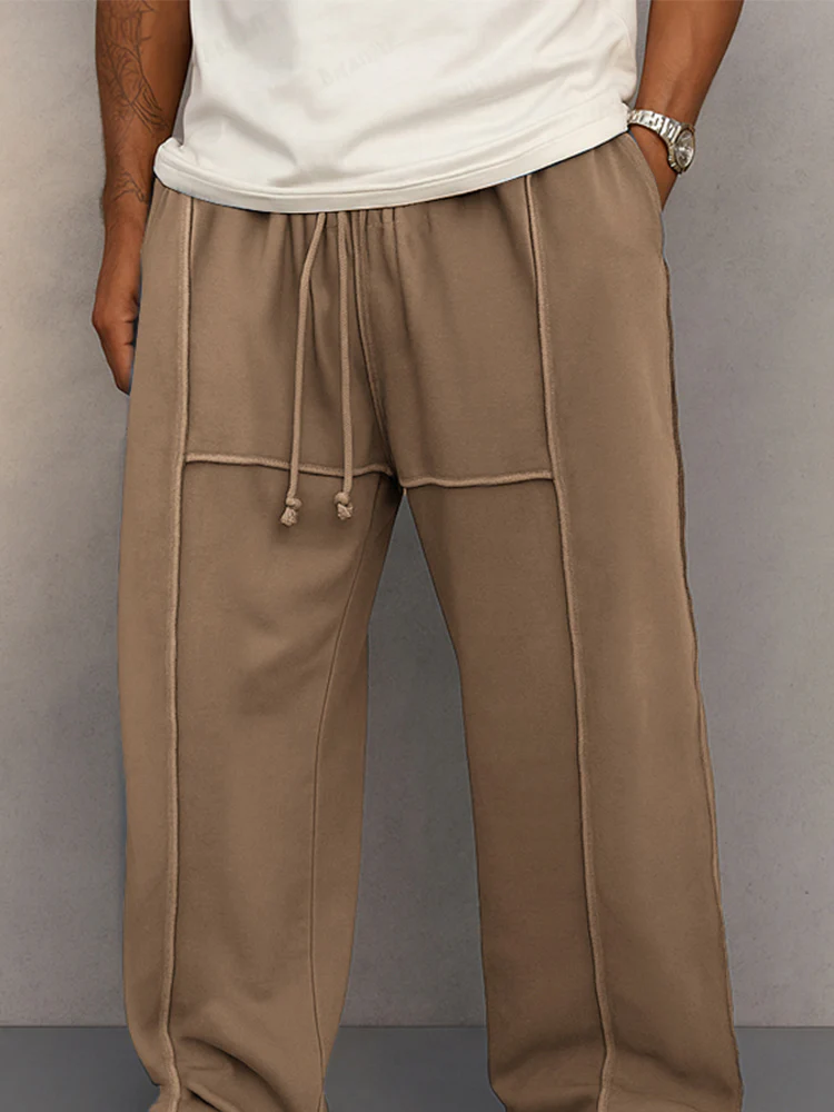 Casual Seam Detail Straight Leg Pants - Image 3