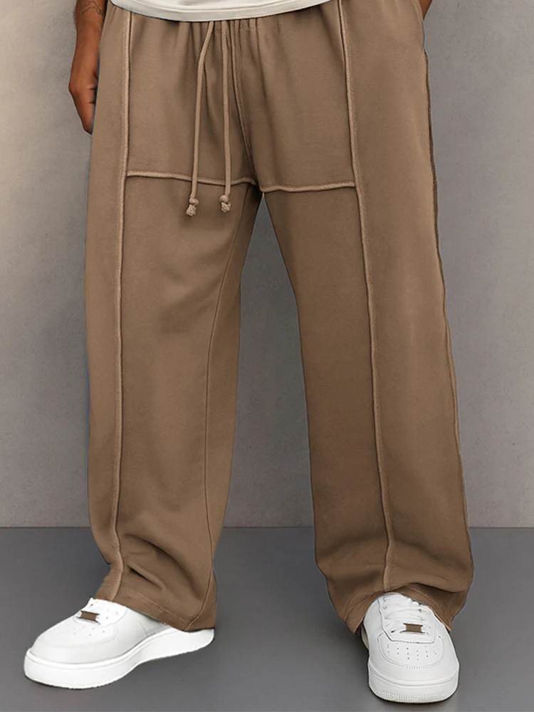 Casual Seam Detail Straight Leg Pants - Image 4