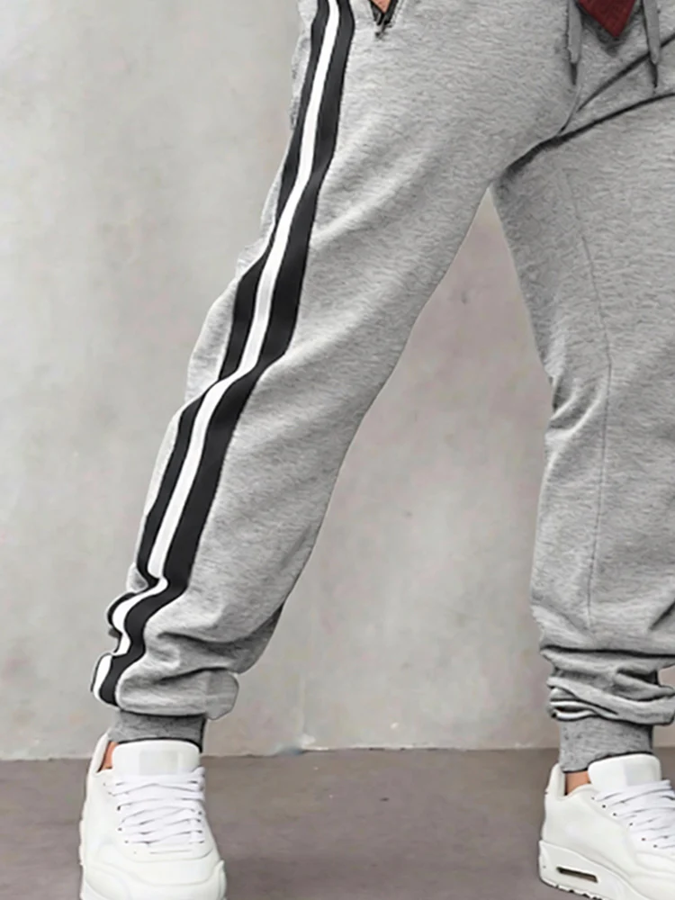 Casual Side Stripe Zip Pockets Jogger - Image 5
