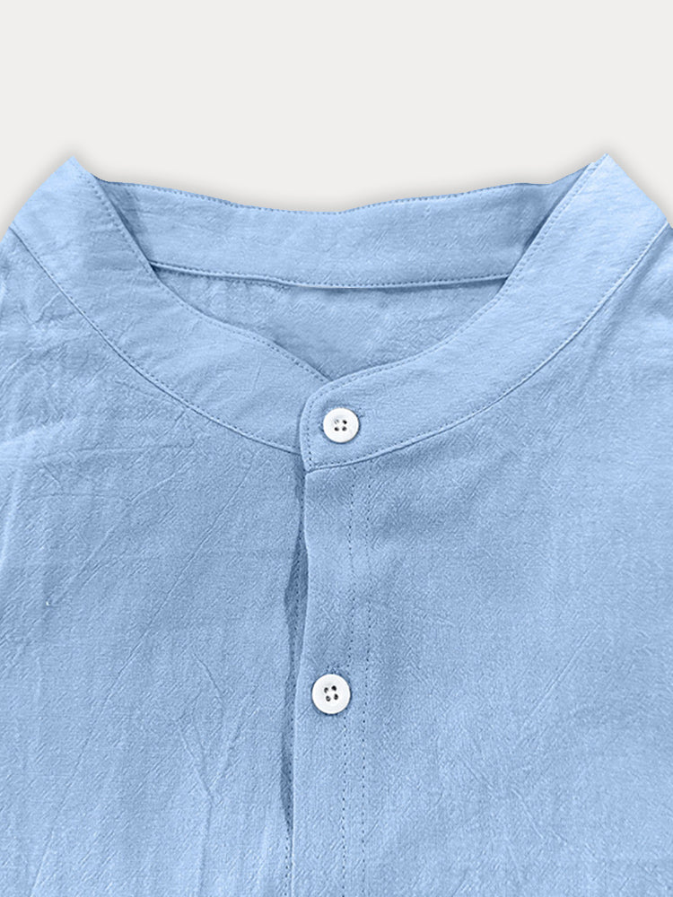 Casual Simple 100% Cotton Shirt Set - Image 8