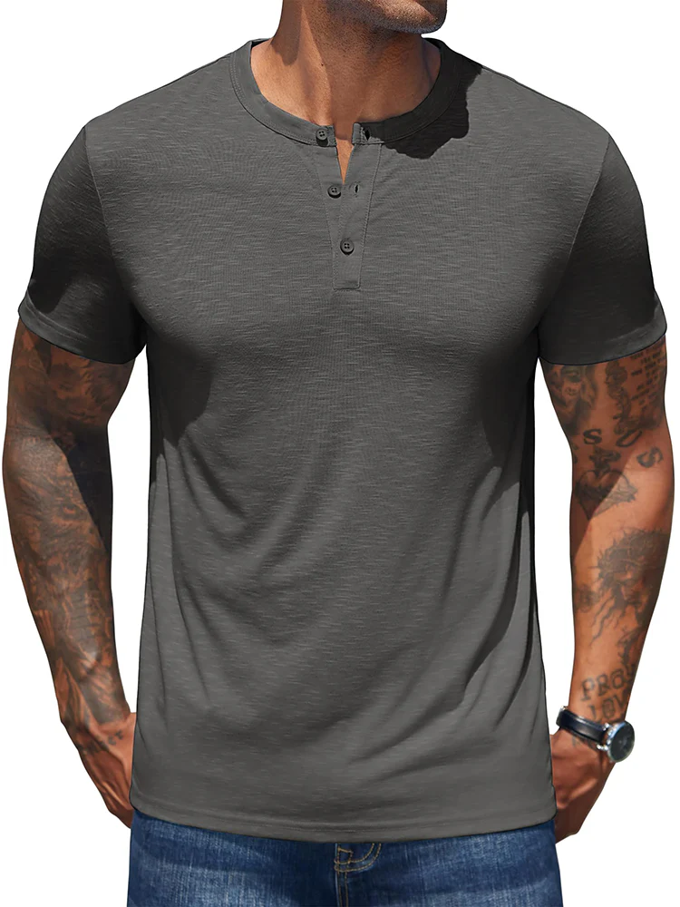 Casual Soft Basic Henley Shirt (US Only) - Image 7