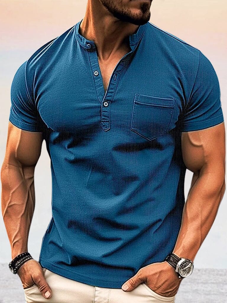 Casual Soft Henley Shirt - Image 4
