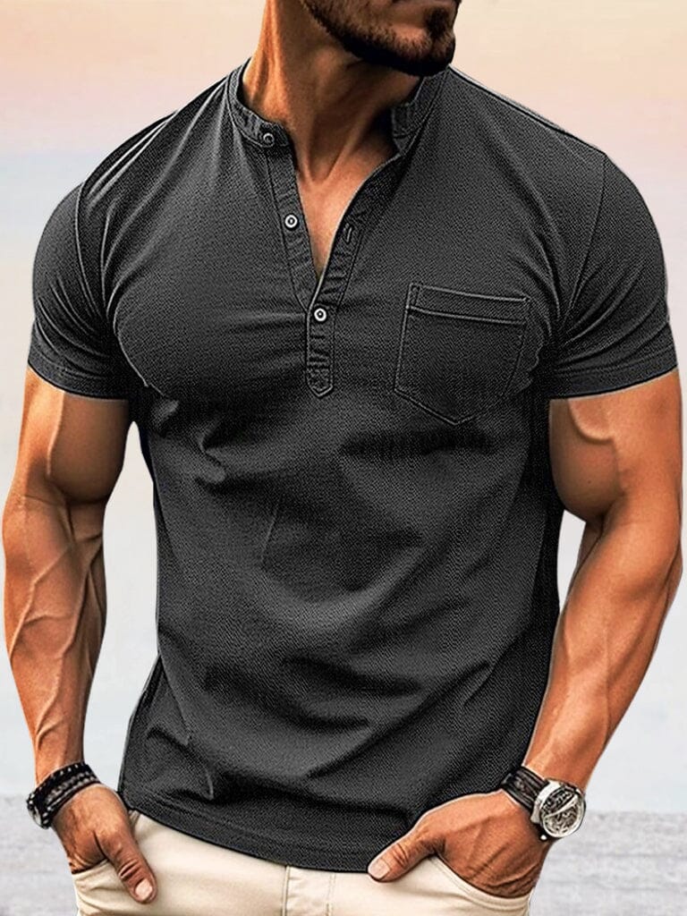 Casual Soft Henley Shirt - Image 5