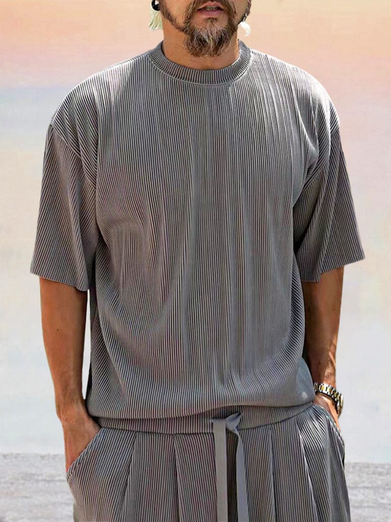 Casual Solid Stretchy Pit Strip Tracksuits Set - Image 4