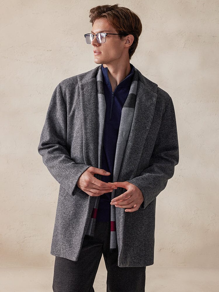 Casual Stand Collar Tweed Coat - Image 3
