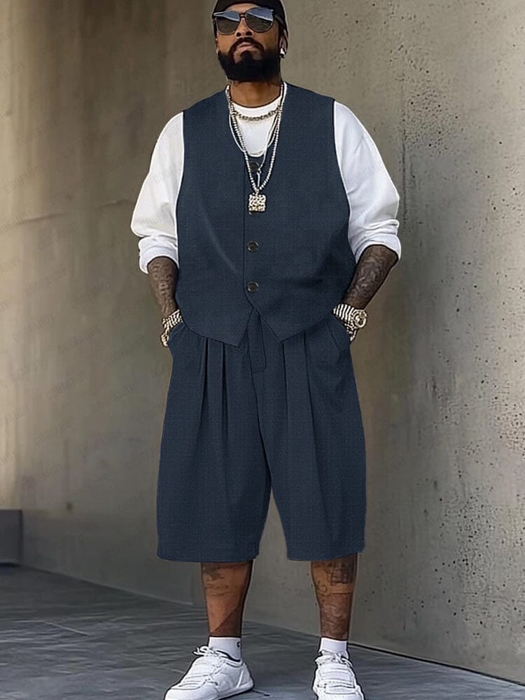 Casual Street Style Vest and Shorts Set - Image 2
