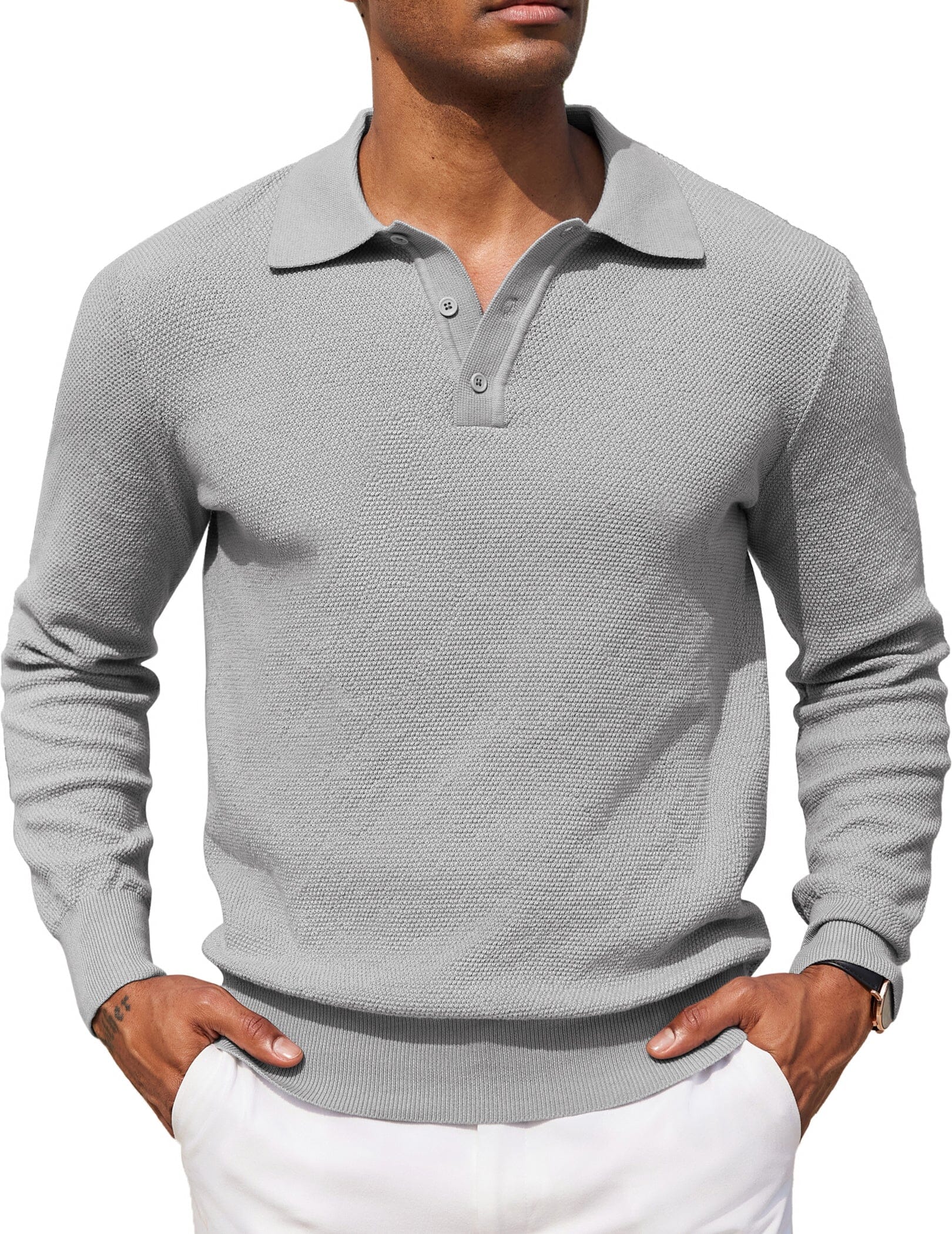 Casual Stretch Polo Sweater Shirt (US Only) - Image 8