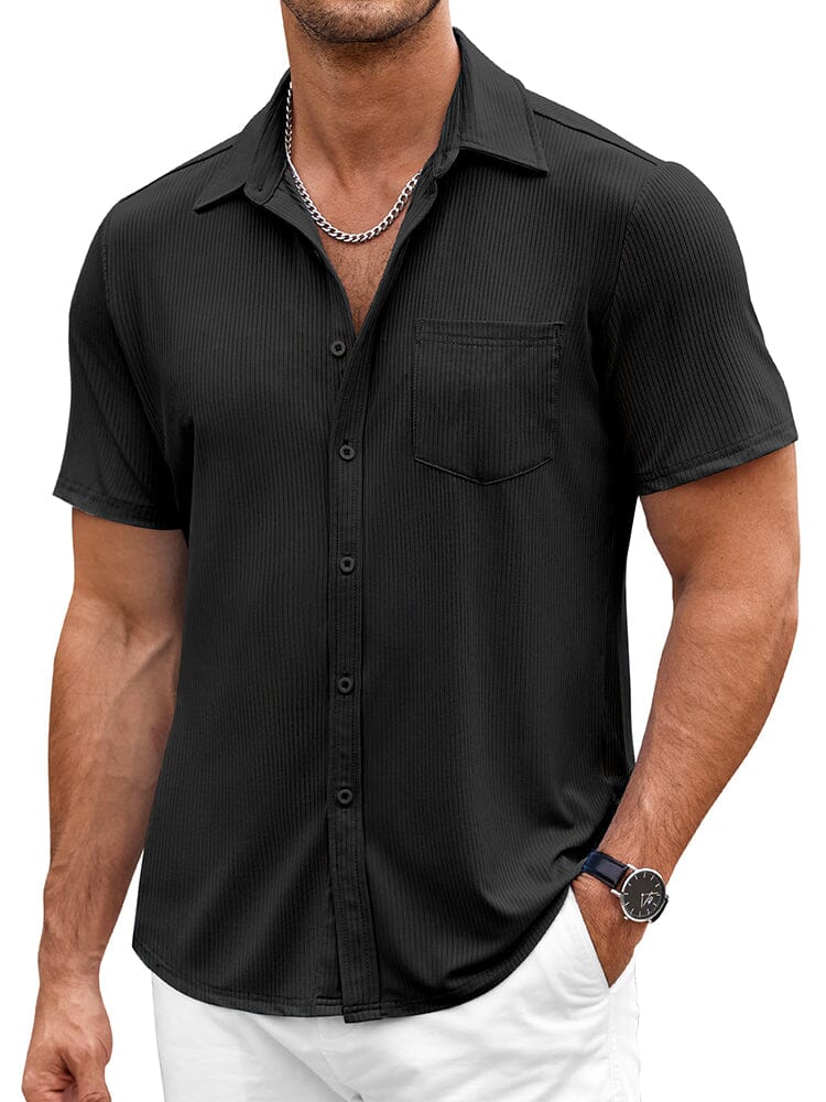 Casual Stretch Striped Texture Shirt (US Only) - Image 5