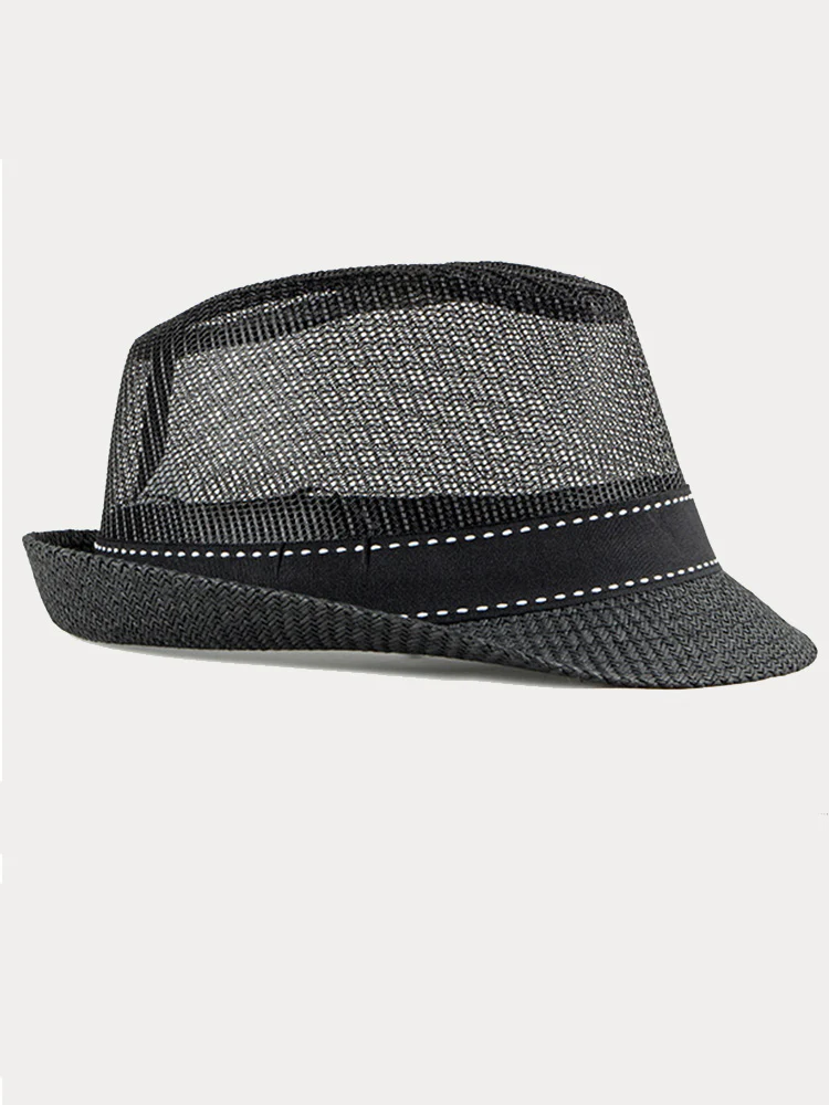 Casual Summer Breathable Mesh Cotton Fedora Hat - Image 7