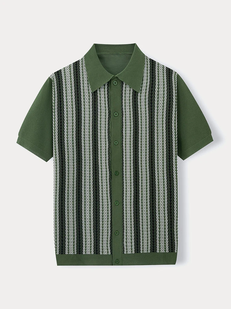 Casual Summer Jacquard Knit Shirt - Image 4