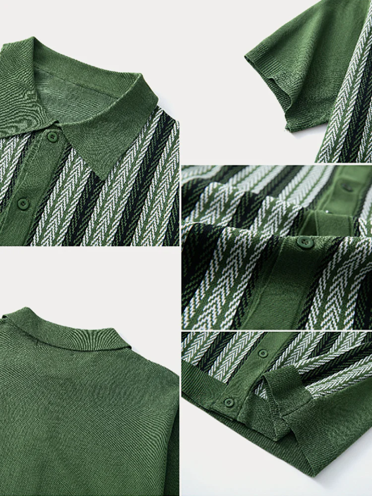 Casual Summer Jacquard Knit Shirt - Image 6