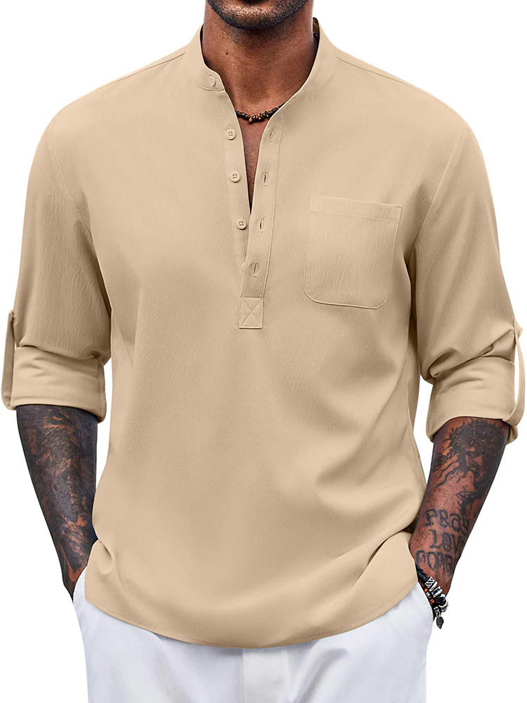 Casual Summer Vacation Henley Shirt (US Only) - Image 10