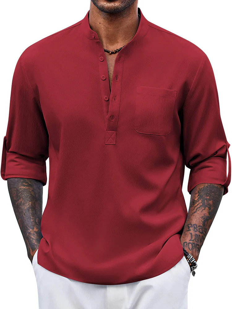 Casual Summer Vacation Henley Shirt (US Only) - Image 4