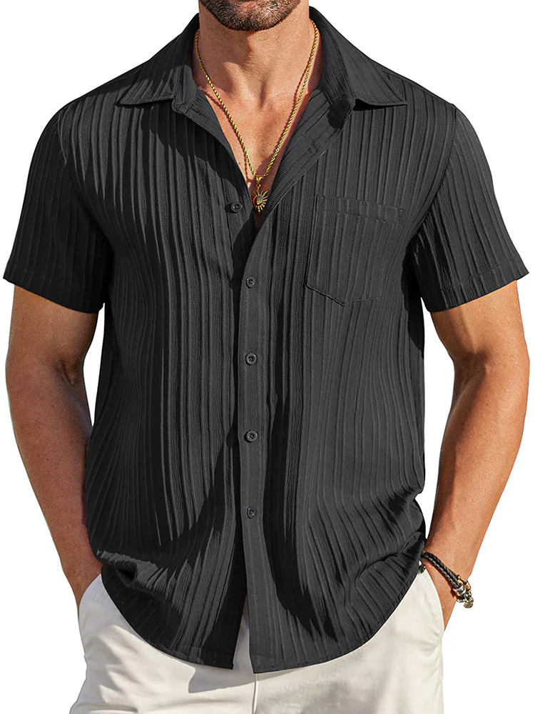 Casual Textured Button Down Shirt (US Only) - Image 2