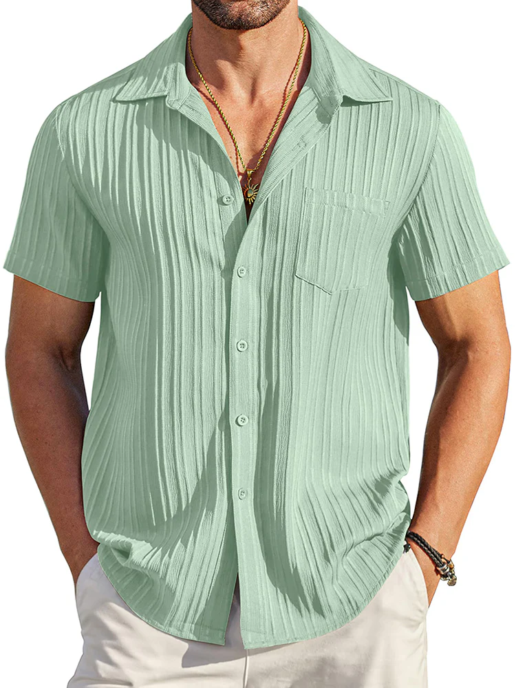Casual Textured Button Down Shirt (US Only) - Image 9