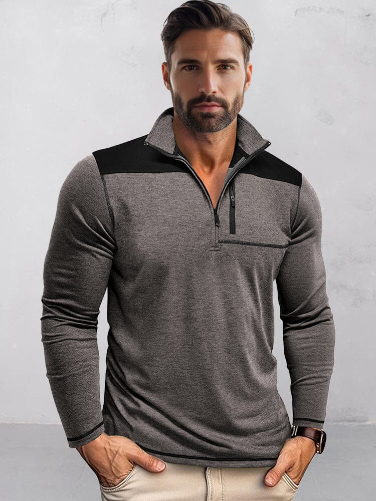 Casual Textured Color Block Polo Shirt - Image 2