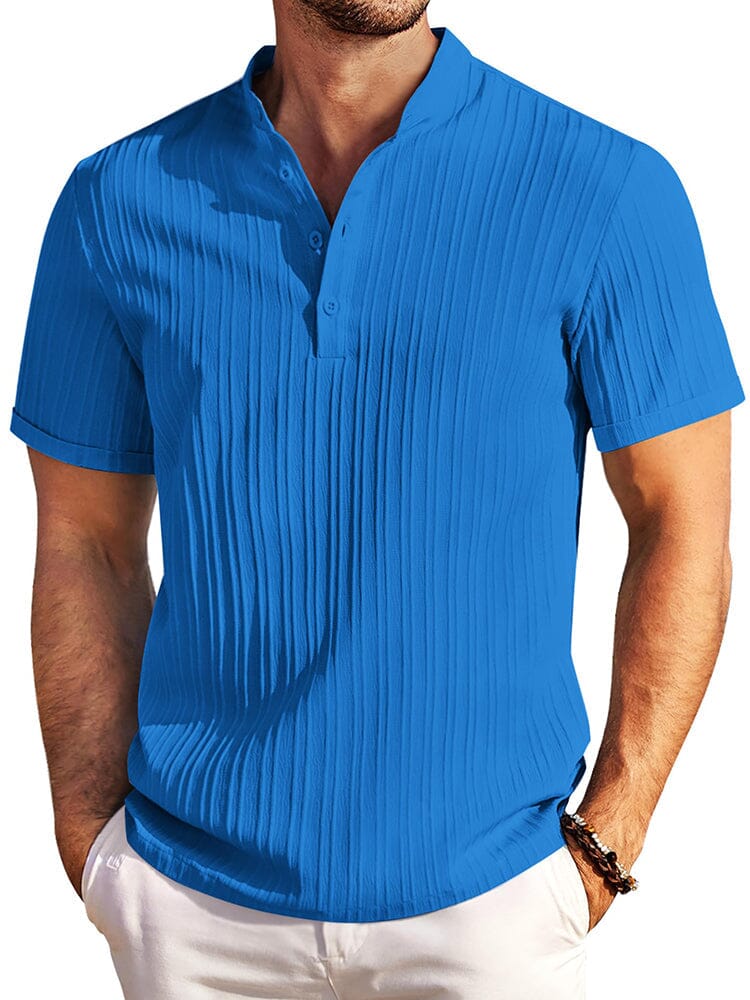 Casual Textured Henley T-Shirt (US Only) - Image 11