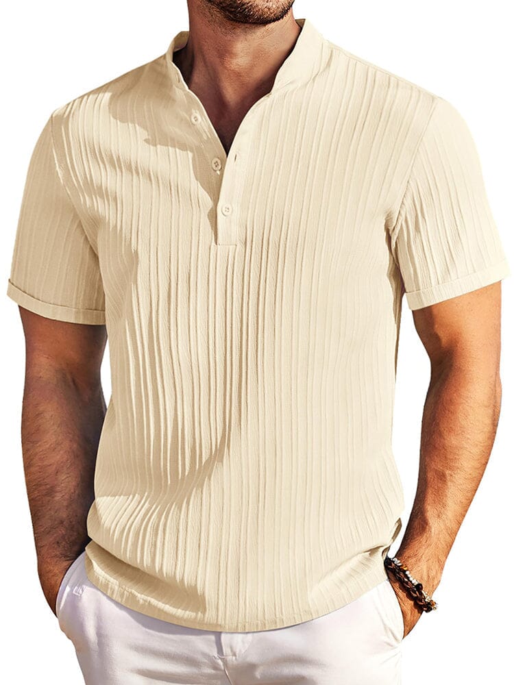 Casual Textured Henley T-Shirt (US Only) - Image 3