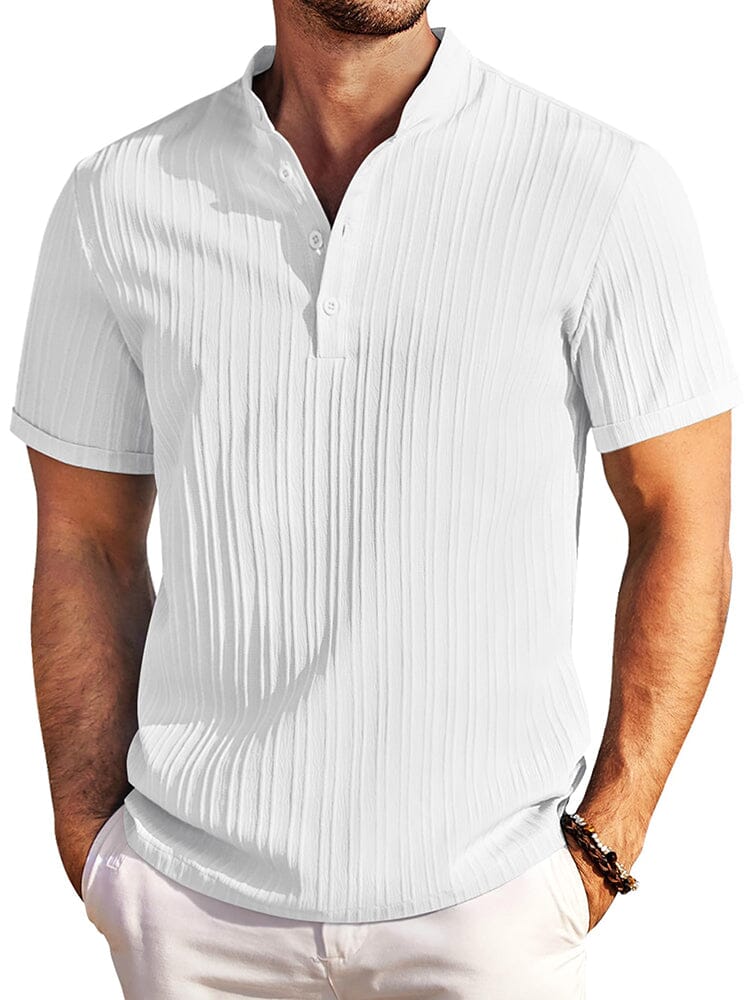 Casual Textured Henley T-Shirt (US Only) - Image 8