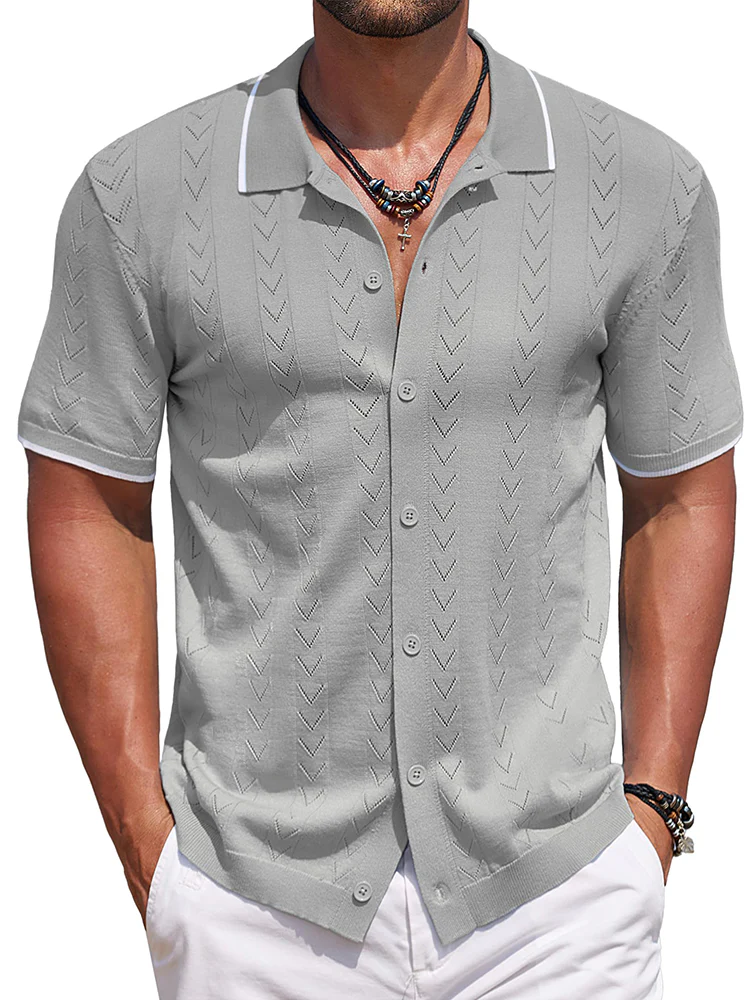 Casual Textured Vacation Knit Shirt (US Only) - Image 13