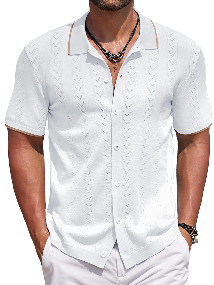 Casual Textured Vacation Knit Shirt (US Only) - Image 3