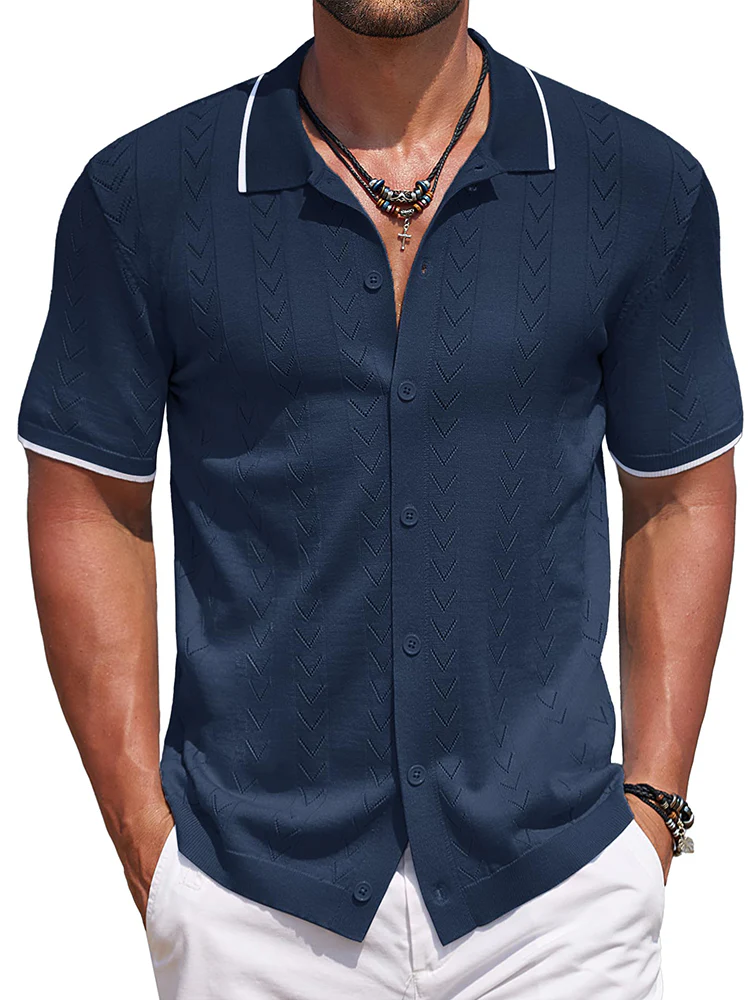 Casual Textured Vacation Knit Shirt (US Only) - Image 5